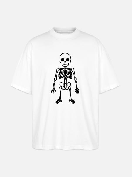 Skeleton Comic - Stanley/Stella Oversized Unisex Organic T-shirt Blaster 2.0 - white