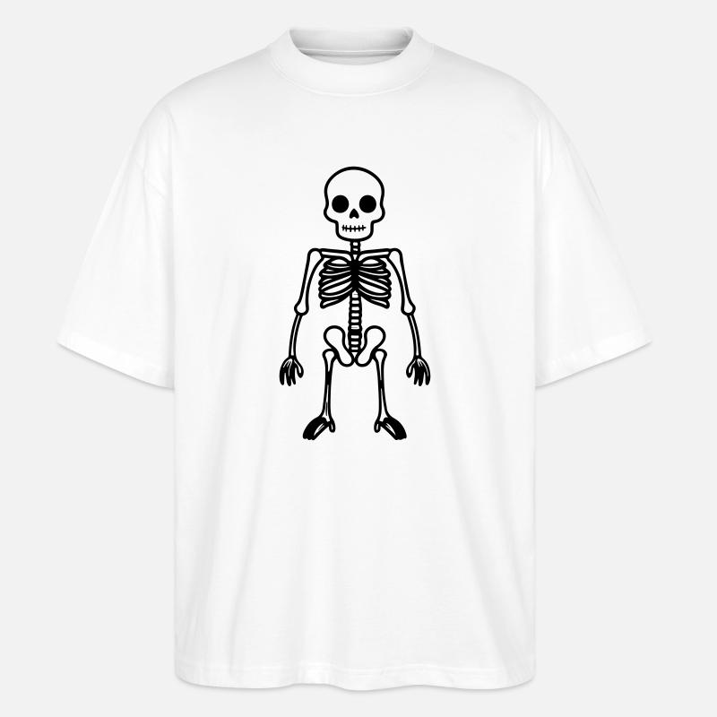 Bande dessinée squelette - T-shirt bio Blaster 2.0 coupe oversize Stanley/Stella Unisexe - blanc