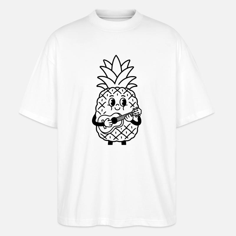 Ananas mit Ukulele - Stanley/Stella Oversized Unisex Bio T-Shirt Blaster 2.0 - Weiß