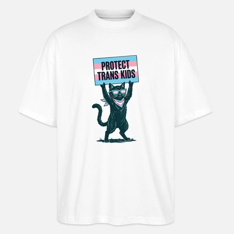 LGBTQ-Pride-Monat – Schütze trans Kinder - Stanley/Stella Oversized Unisex Bio T-Shirt Blaster 2.0 - Weiß