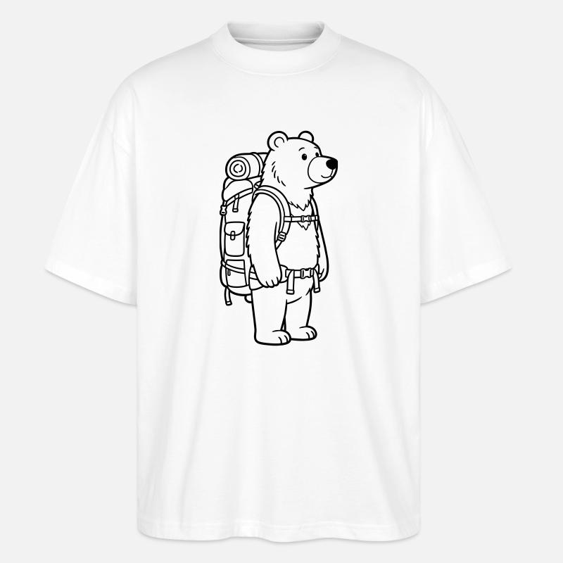 Ours de randonnée - T-shirt bio Blaster 2.0 coupe oversize Stanley/Stella Unisexe - blanc
