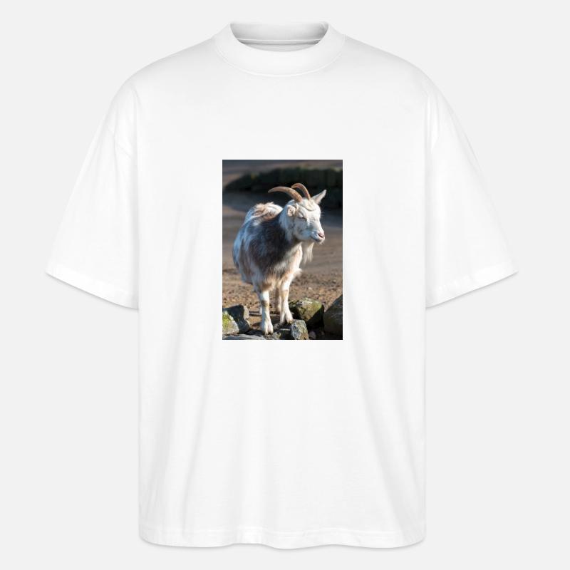 Zwergziege oder Zwergziege - Stanley/Stella Oversized Unisex Bio T-Shirt Blaster 2.0 - Weiß