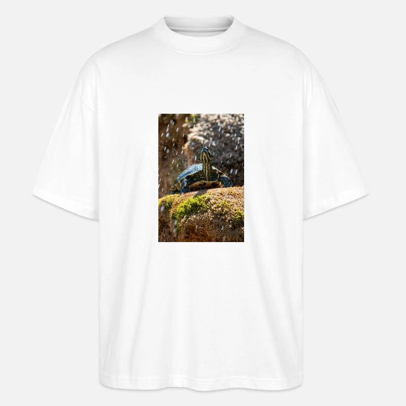 Yellow-bellied slider Trachemys scripta scripta - Stanley/Stella Oversized Unisex Organic T-shirt Blaster 2.0 - white