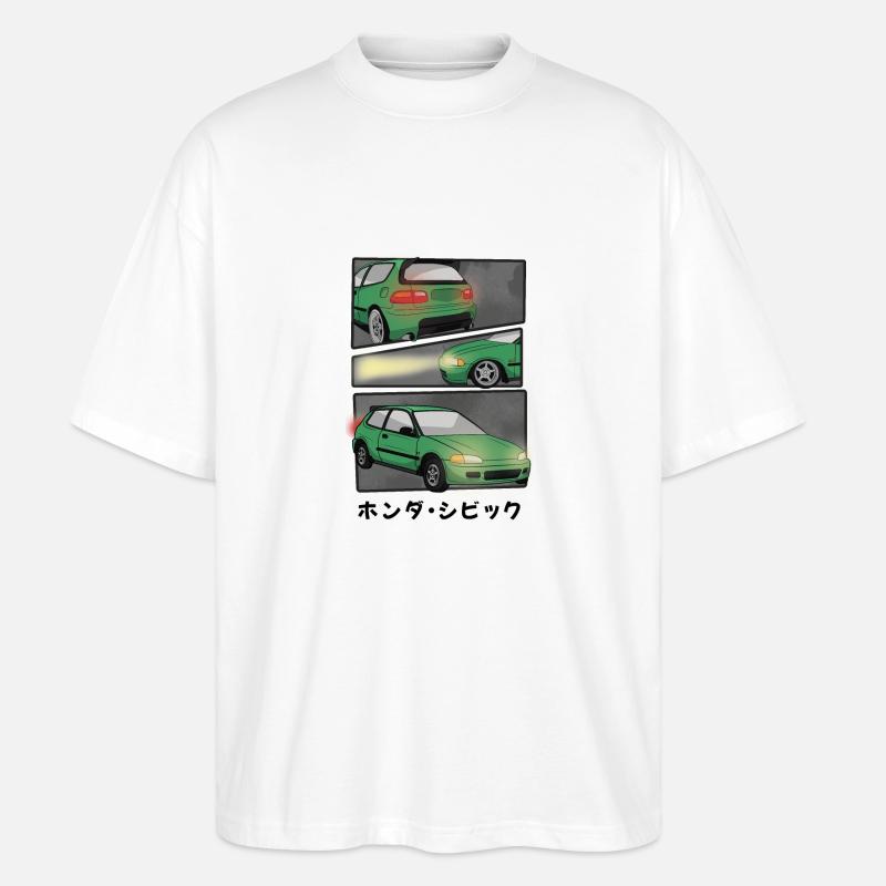 CAR COMIC / HATCHBACK - Stanley/Stella Oversized Unisex Bio T-Shirt Blaster 2.0 - Weiß