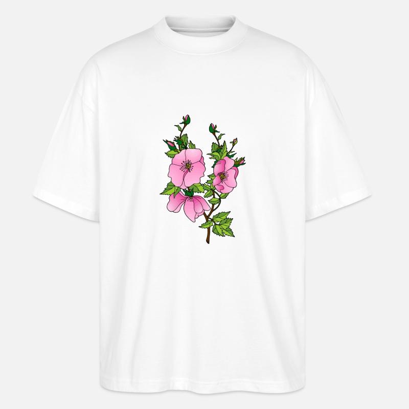 Blumen - Stanley/Stella Oversized Unisex Bio T-Shirt Blaster 2.0 - Weiß