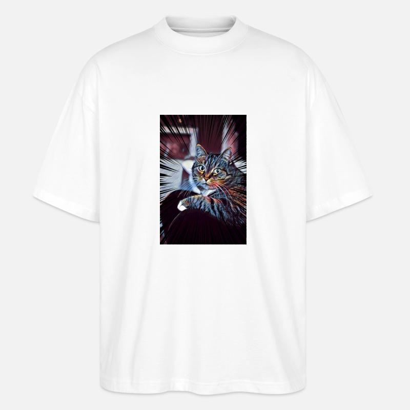 Süße Katze Comic - Stanley/Stella Oversized Unisex Bio T-Shirt Blaster 2.0 - Weiß