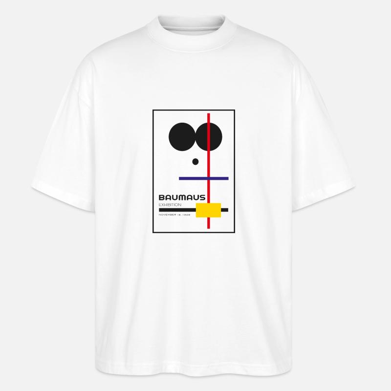 Baumaus Exhibition - Stanley/Stella Oversized Unisex Bio T-Shirt Blaster 2.0 - Weiß