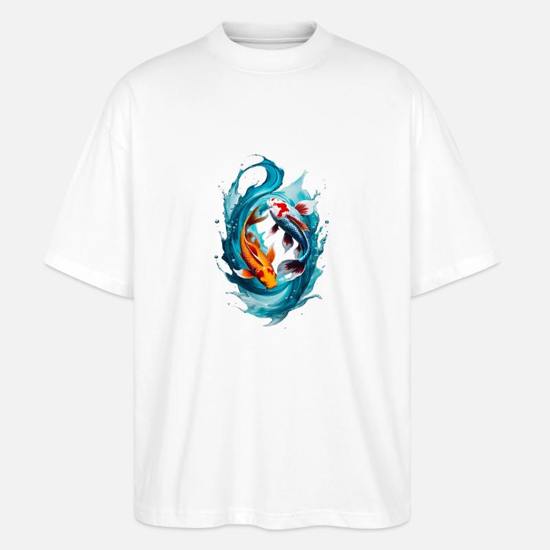 Fische - Stanley/Stella Oversized Unisex Bio T-Shirt Blaster 2.0 - Weiß