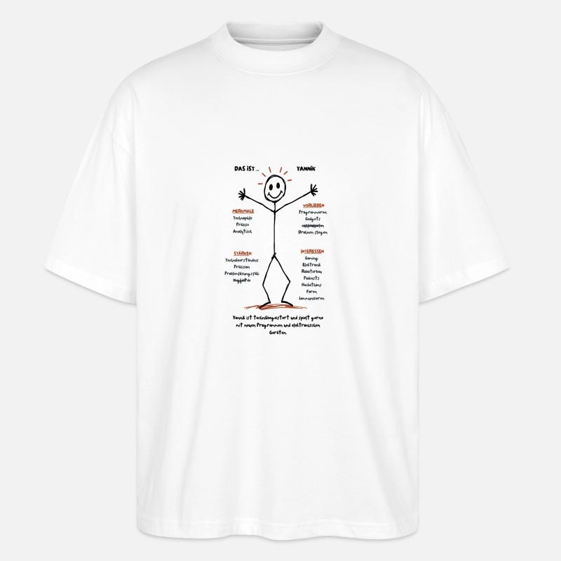 Das ist Yannik Technophile Innovation - Stanley/Stella Oversized Unisex Bio T-Shirt Blaster 2.0 - Weiß
