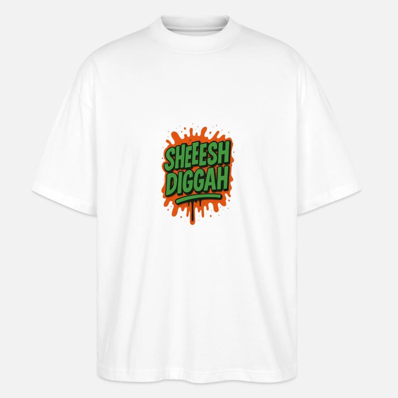Digga Jugendsprache Graffiti - Stanley/Stella Oversized Unisex Bio T-Shirt Blaster 2.0 - Weiß