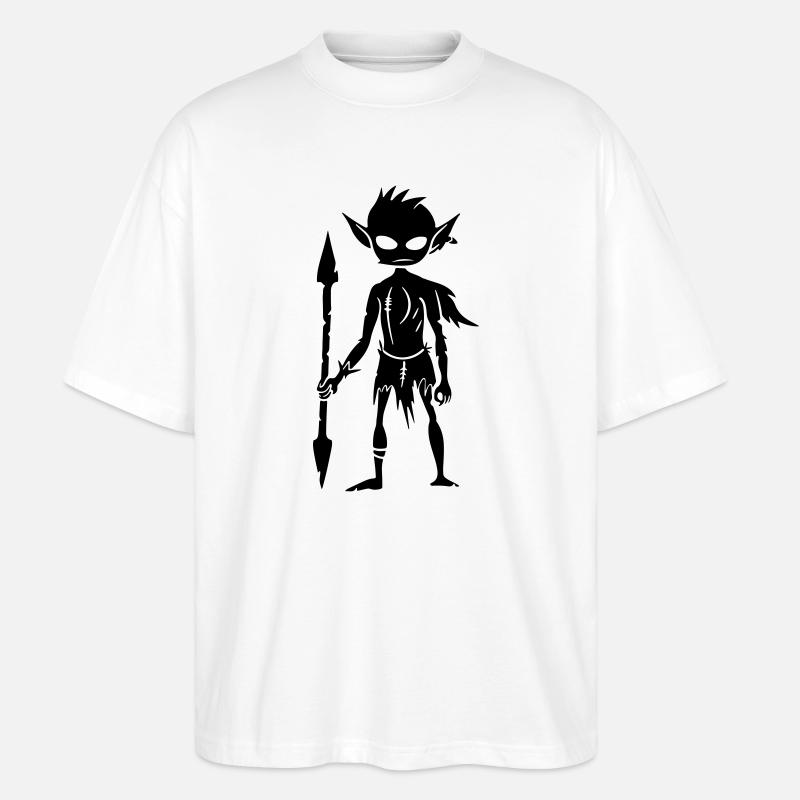 Goblin Ork Figur - Stanley/Stella Oversized Unisex Bio T-Shirt Blaster 2.0 - Weiß