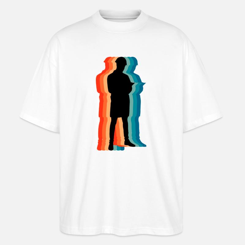 Bauingenieur Retro Silhouette Professionelle Kunst - Stanley/Stella Oversized Unisex Bio T-Shirt Blaster 2.0 - Weiß