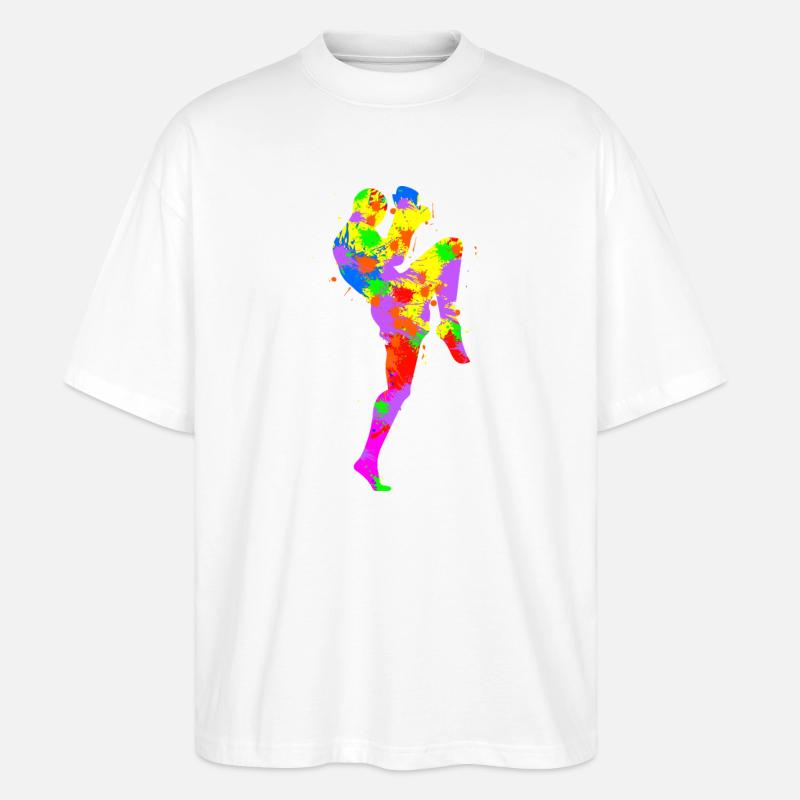Coureur Arc-en-ciel à l’Éclaboussure - T-shirt bio Blaster 2.0 coupe oversize Stanley/Stella Unisexe - blanc