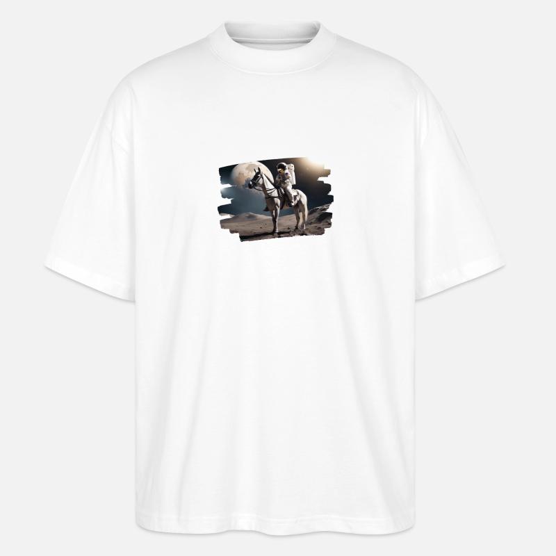 Astronaute à cheval dans l’espace - T-shirt bio Blaster 2.0 coupe oversize Stanley/Stella Unisexe - blanc