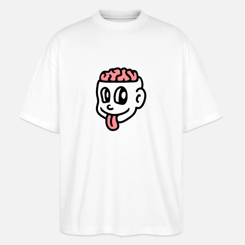 Crazy boy - Gehirn - Stanley/Stella Oversized Unisex Bio T-Shirt Blaster 2.0 - Weiß