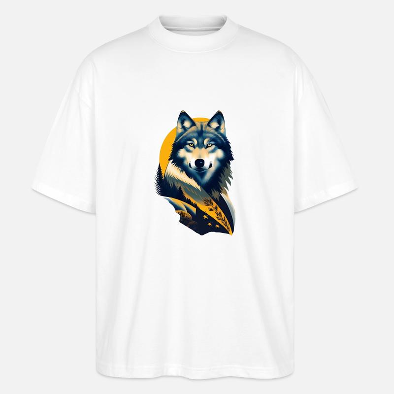 Wolf - Stanley/Stella Oversized Unisex Bio T-Shirt Blaster 2.0 - Weiß
