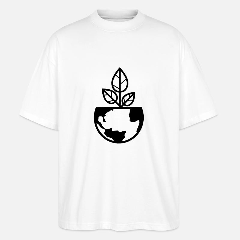 planet erde - Stanley/Stella Oversized Unisex Bio T-Shirt Blaster 2.0 - Weiß