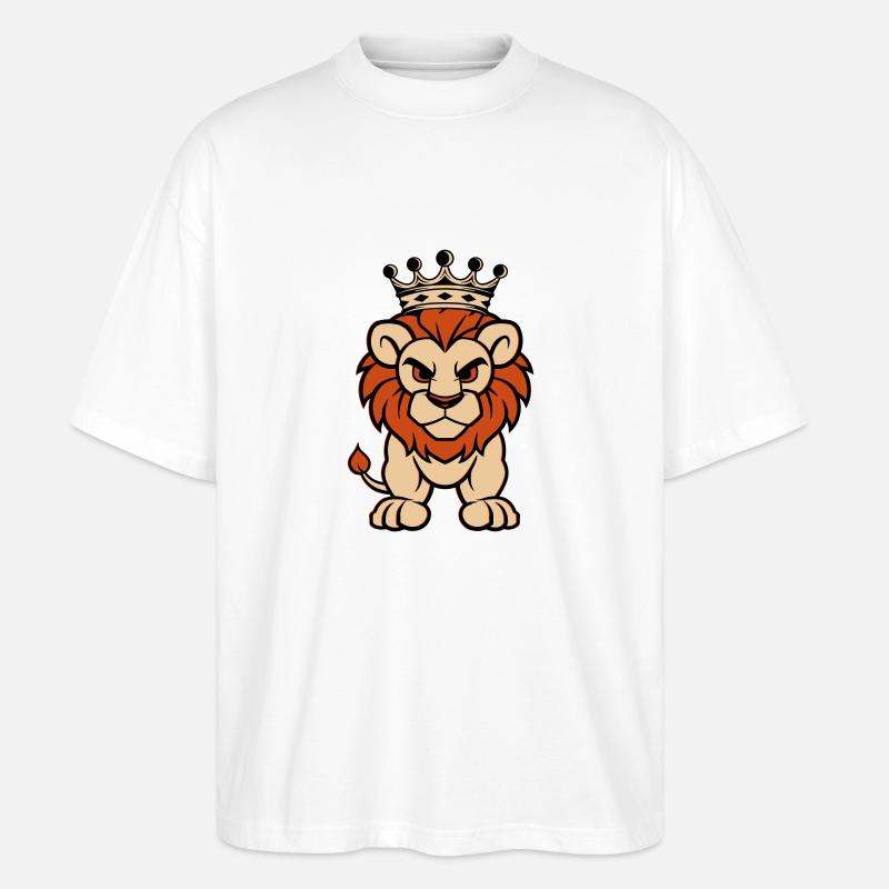 Lion Comic Crown - Stanley/Stella Oversized Unisex Organic T-shirt Blaster 2.0 - white