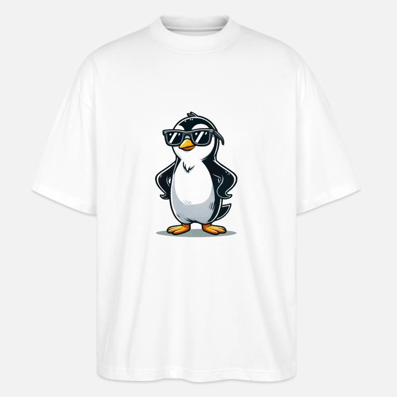 pinguin comic - Stanley/Stella Oversized Unisex Bio T-Shirt Blaster 2.0 - Weiß