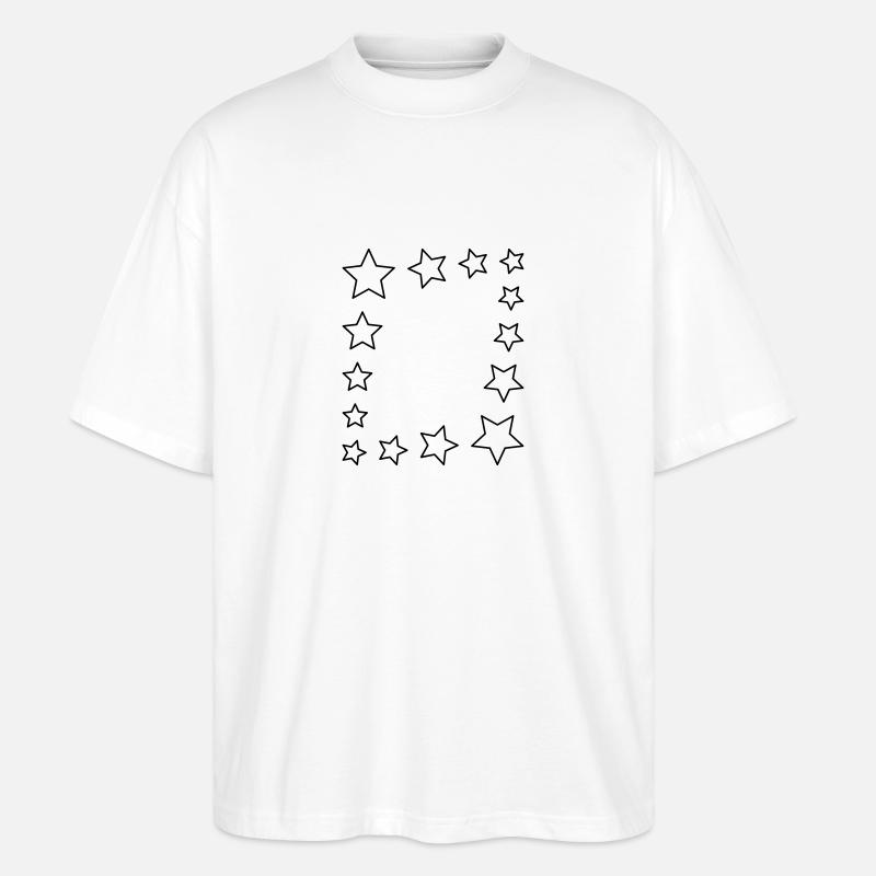 Sterne Rahmen - Stanley/Stella Oversized Unisex Bio T-Shirt Blaster 2.0 - Weiß