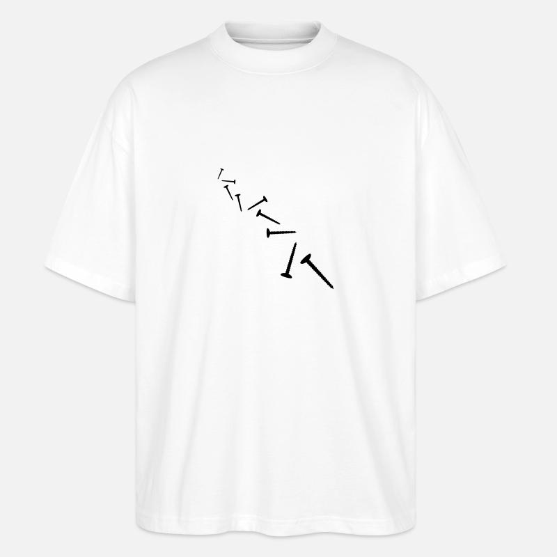 Screws Pattern - Stanley/Stella Oversized Unisex Organic T-shirt Blaster 2.0 - white