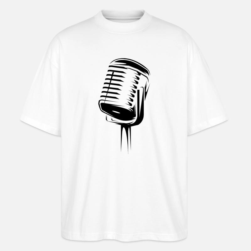 mikrofon illustration Symbol Geschenk microphon - Stanley/Stella Oversized Unisex Bio T-Shirt Blaster 2.0 - Weiß