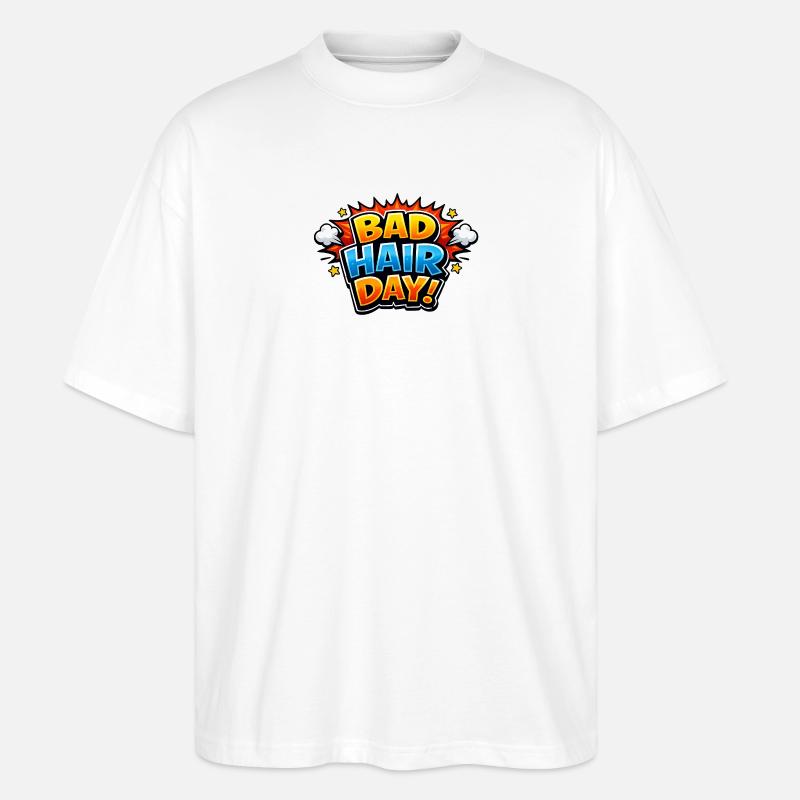 Bad Hair Day Comic Explosion - Stanley/Stella Oversized Unisex Bio T-Shirt Blaster 2.0 - Weiß