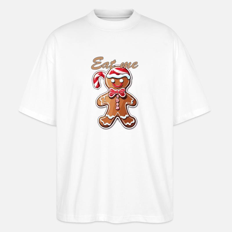 Lebkuchenmann / Weihnachten / Weihnachtsmann - Stanley/Stella Oversized Unisex Bio T-Shirt Blaster 2.0 - Weiß
