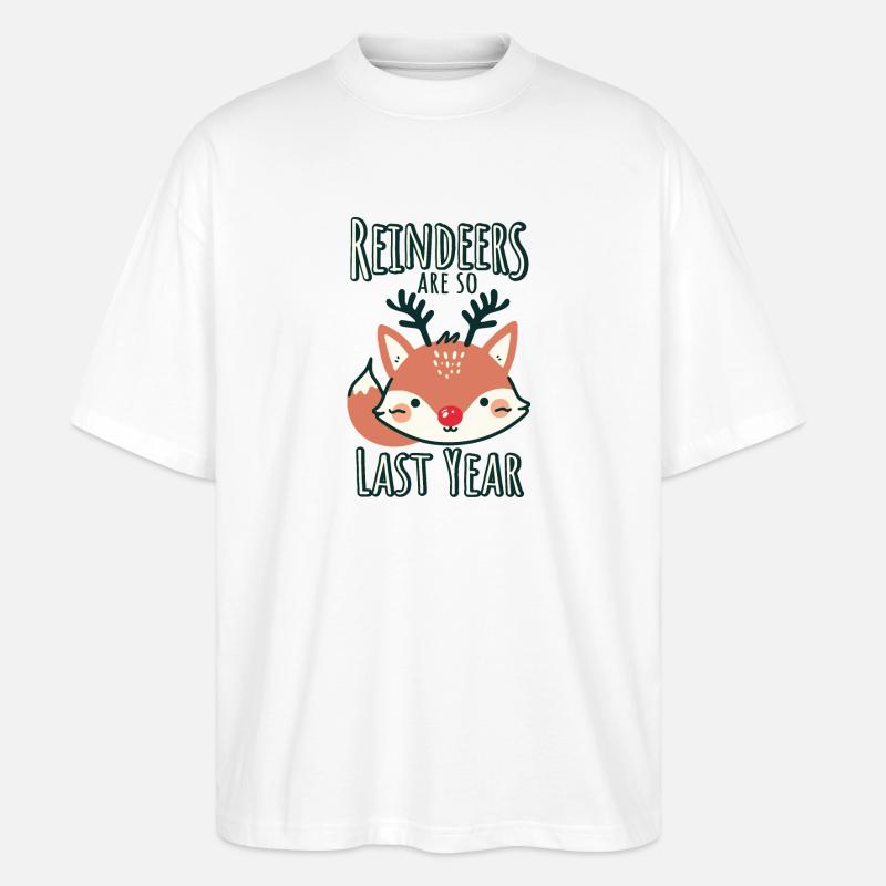 Fuchs Weihnachten Fun Spruch - Stanley/Stella Oversized Unisex Bio T-Shirt Blaster 2.0 - Weiß