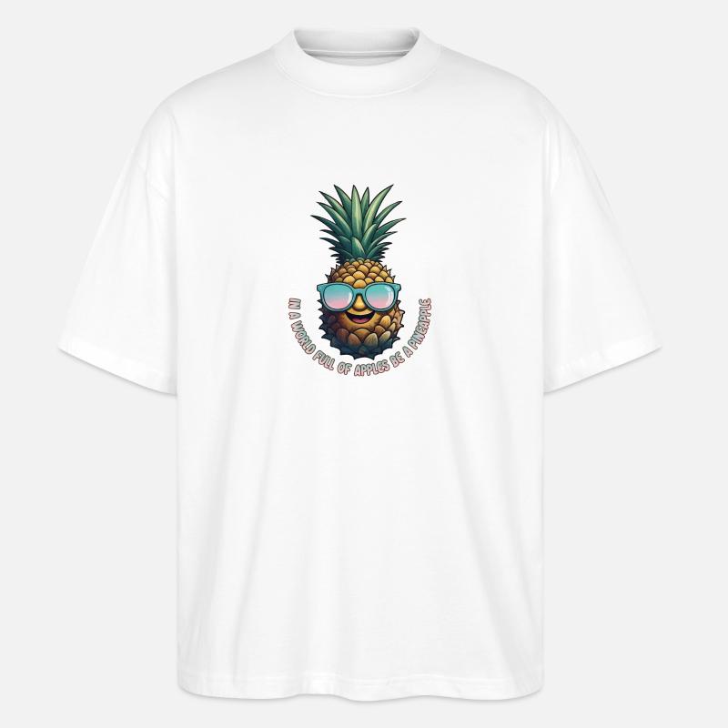 Ananas Pineapple Cool Sonnenbrille Geschenk - Stanley/Stella Oversized Unisex Bio T-Shirt Blaster 2.0 - Weiß