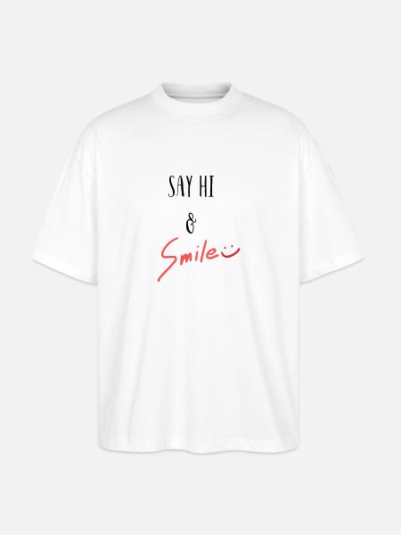 Sag Hi und lächle! - Stanley/Stella Oversized Unisex Bio T-Shirt Blaster 2.0 - Weiß