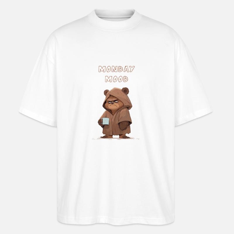 Monday mood bear - Stanley/Stella Oversized Unisex Bio T-Shirt Blaster 2.0 - Weiß