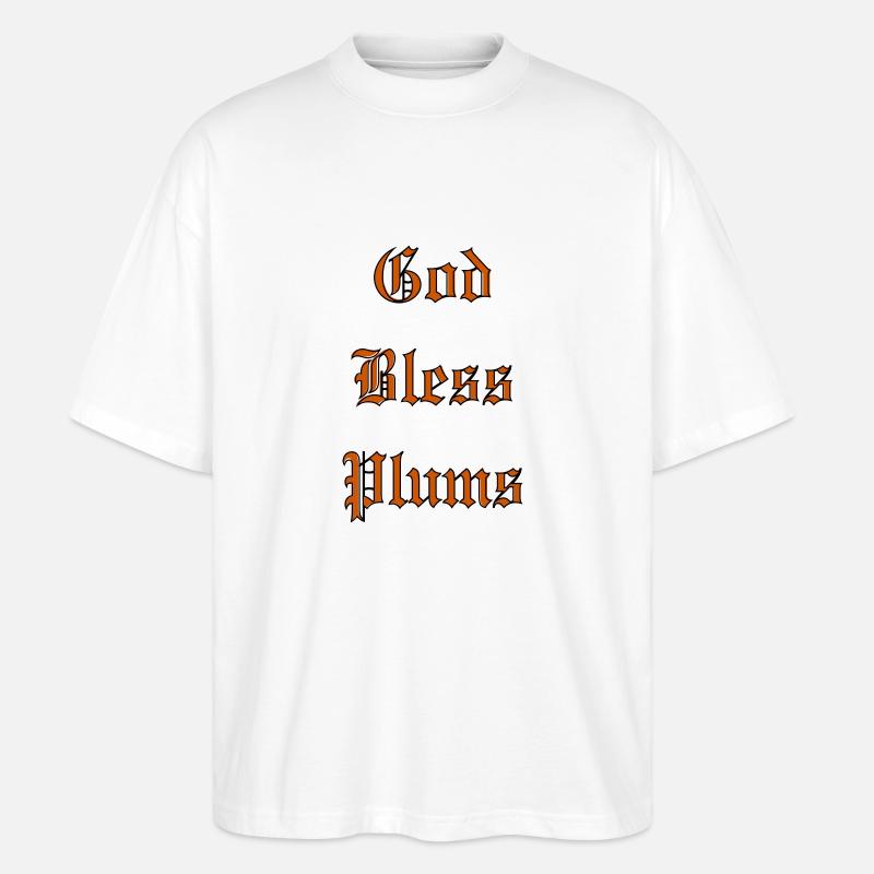 GodBlessPlums - Stanley/Stella Oversized Unisex Bio T-Shirt Blaster 2.0 - Weiß