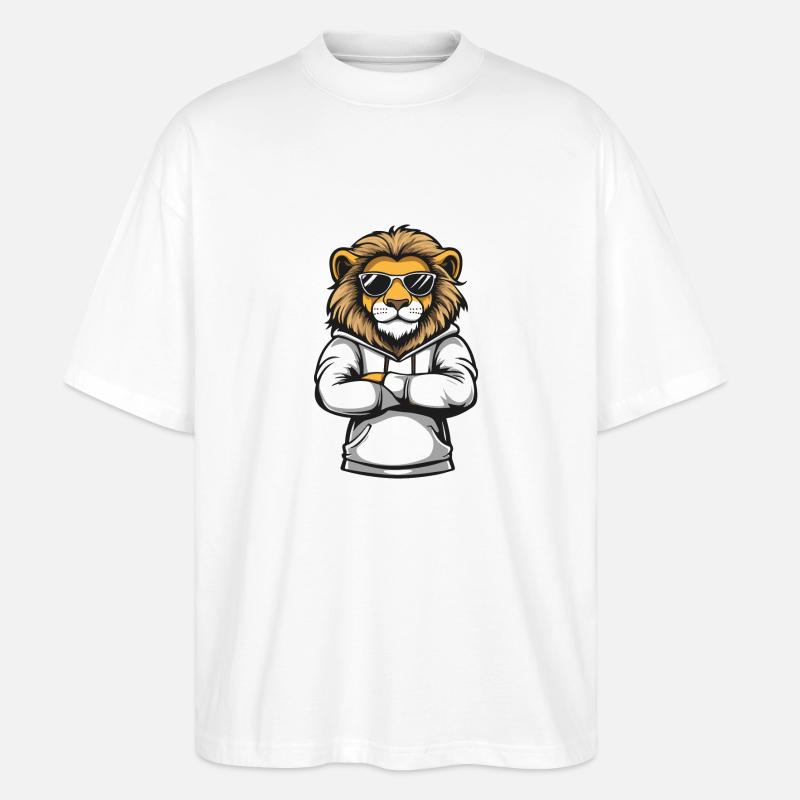 Löwe Comic - Stanley/Stella Oversized Unisex Bio T-Shirt Blaster 2.0 - Weiß