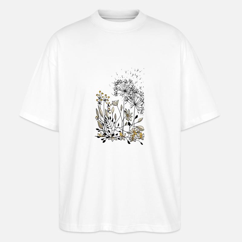 Blumen - Stanley/Stella Oversized Unisex Bio T-Shirt Blaster 2.0 - Weiß