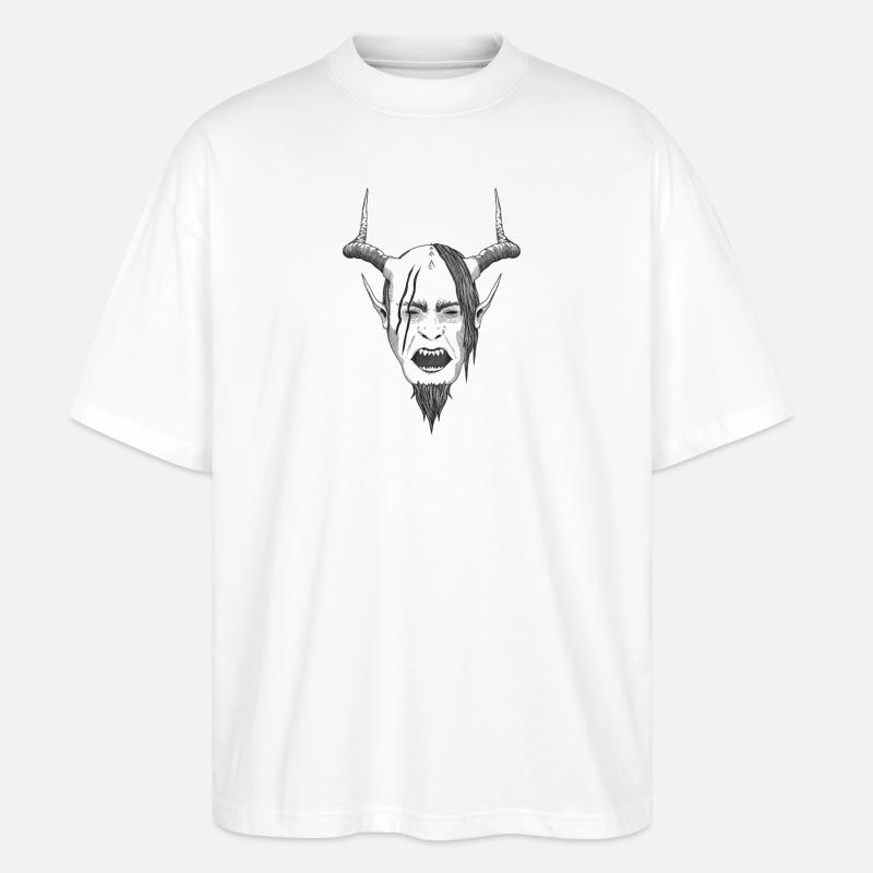 Krampuskopf Vers. 2 - Stanley/Stella Oversized Unisex Bio T-Shirt Blaster 2.0 - Weiß