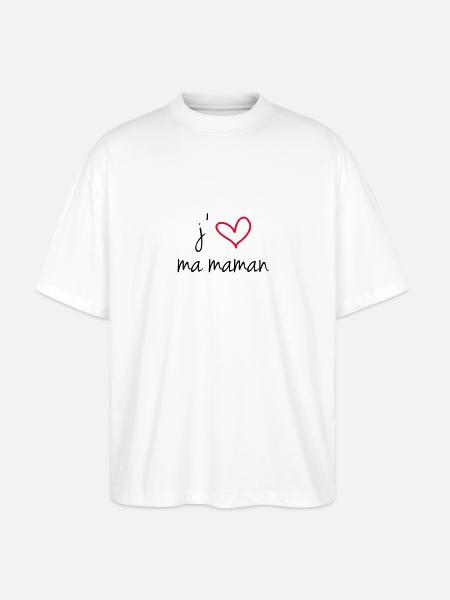 j'aime ma maman - T-shirt bio Blaster 2.0 coupe oversize Stanley/Stella Unisexe - blanc