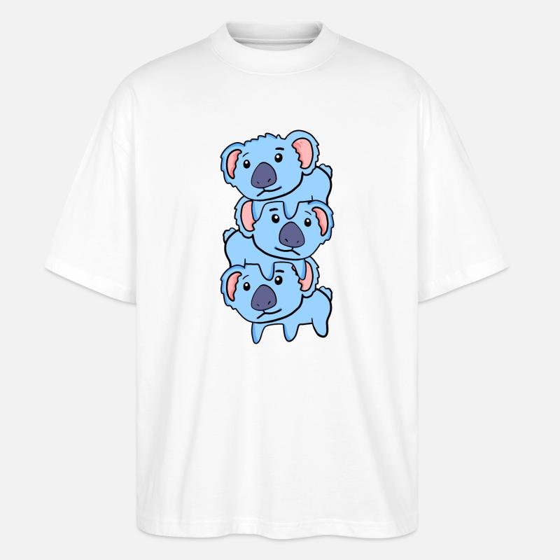 Koalas mignons - T-shirt bio Blaster 2.0 coupe oversize Stanley/Stella Unisexe - blanc