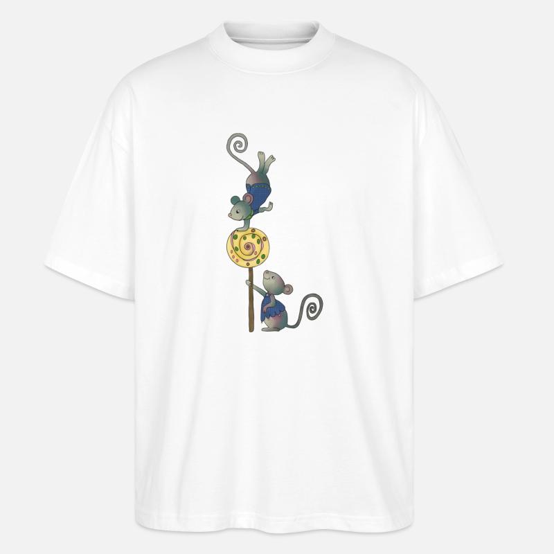Mäusefest - Stanley/Stella Oversized Unisex Bio T-Shirt Blaster 2.0 - Weiß