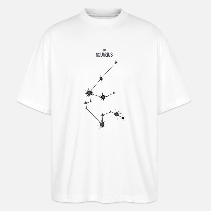 Wassermann Sternzeichen Sternbild Schwarz & Grau - Stanley/Stella Oversized Unisex Bio T-Shirt Blaster 2.0 - Weiß