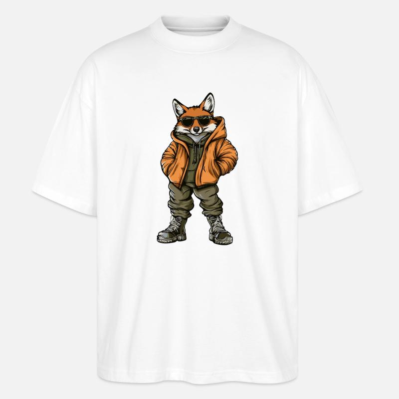 Fuchs Cool Winter - Stanley/Stella Oversized Unisex Bio T-Shirt Blaster 2.0 - Weiß