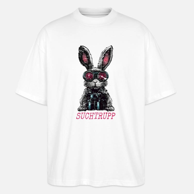 Easter Search Party Cool Easter Bunny - Stanley/Stella Oversized Unisex Organic T-shirt Blaster 2.0 - white