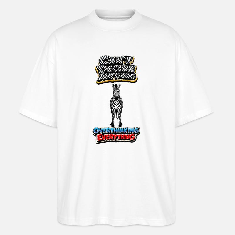 Zebra Overthinking Graphics - T-shirt bio Blaster 2.0 coupe oversize Stanley/Stella Unisexe - blanc