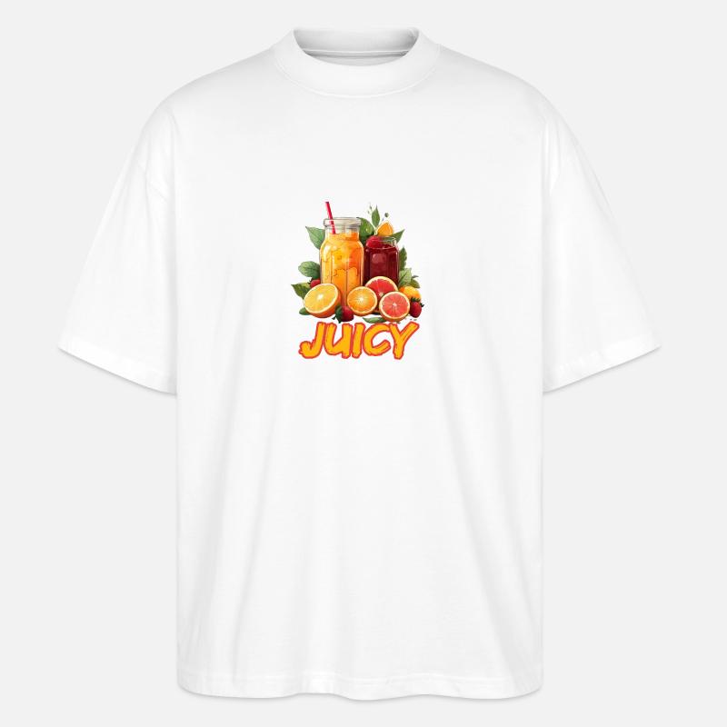 Frische Zitrusfrüchte Saftige Sommerfrüchte - Stanley/Stella Oversized Unisex Bio T-Shirt Blaster 2.0 - Weiß