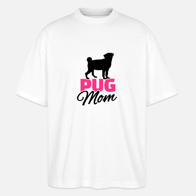 Mops - Stanley/Stella Oversized Unisex Bio T-Shirt Blaster 2.0 - Weiß