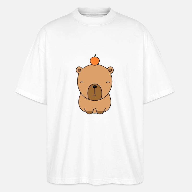 süßes capybara sitzend - Stanley/Stella Oversized Unisex Bio T-Shirt Blaster 2.0 - Weiß