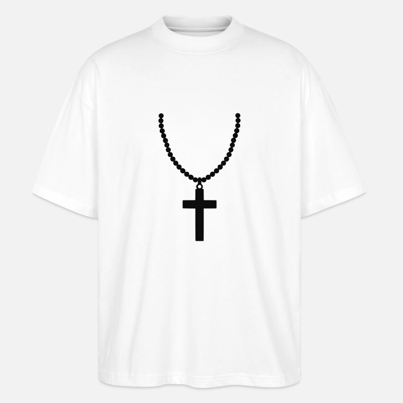 kreuzkette 01 - Stanley/Stella Oversized Unisex Bio T-Shirt Blaster 2.0 - Weiß