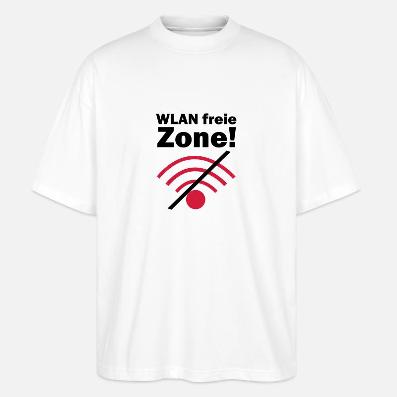 WLAN freie Zone! - Stanley/Stella Oversized Unisex Bio T-Shirt Blaster 2.0 - Weiß