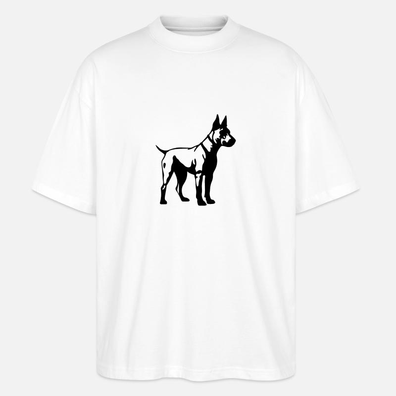 Bull Terrier Hund - Stanley/Stella Oversized Unisex Bio T-Shirt Blaster 2.0 - Weiß