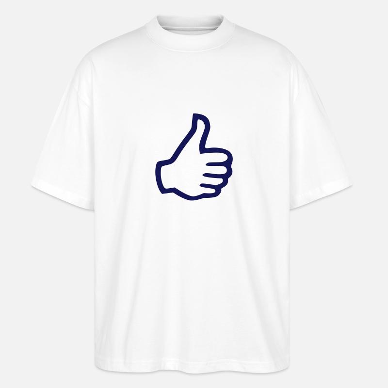 Thumbs Up Like comme - T-shirt bio Blaster 2.0 coupe oversize Stanley/Stella Unisexe - blanc
